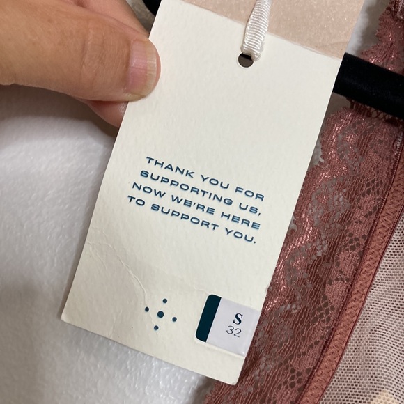 New ANAONO Bra Womens 32 Small Pink Susan Front Wrap Lace Wireless Bralette - Picture 12 of 14